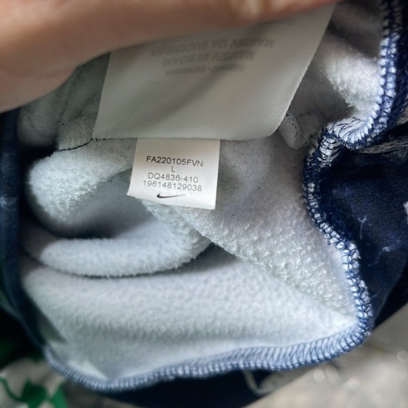 Nike Therma-FIT Midnight Navy All Over Print Pullover Mens L Hoodie - Picture 4 of 9